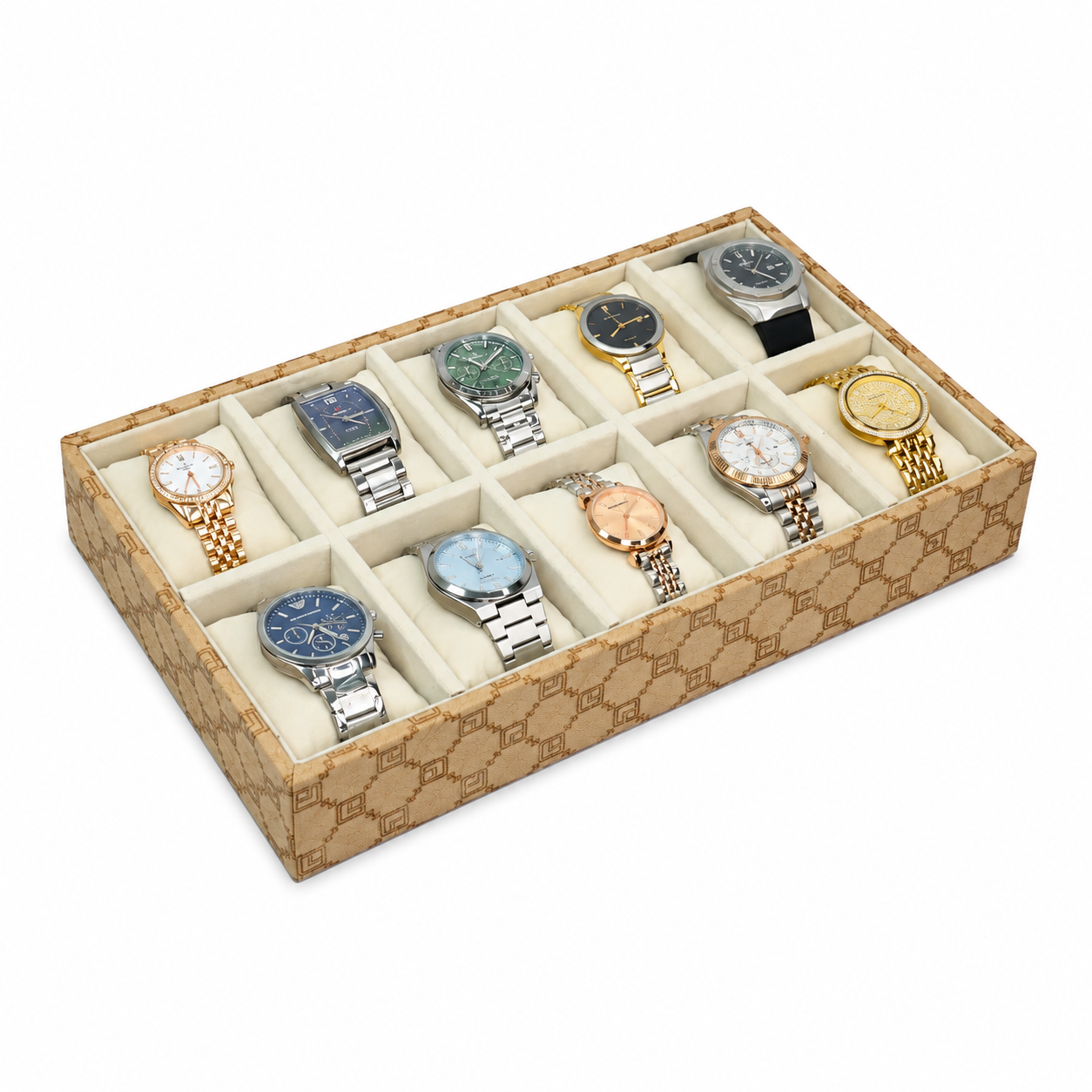 Designer 10-Slot Watch Tray