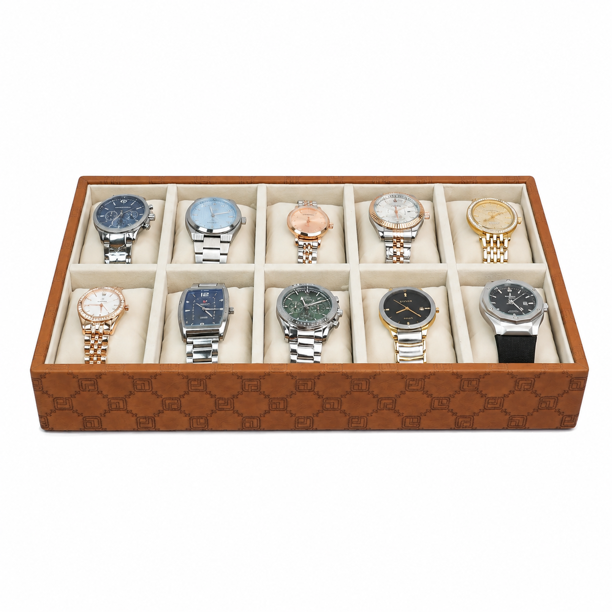 Designer 10-Slot Watch Tray