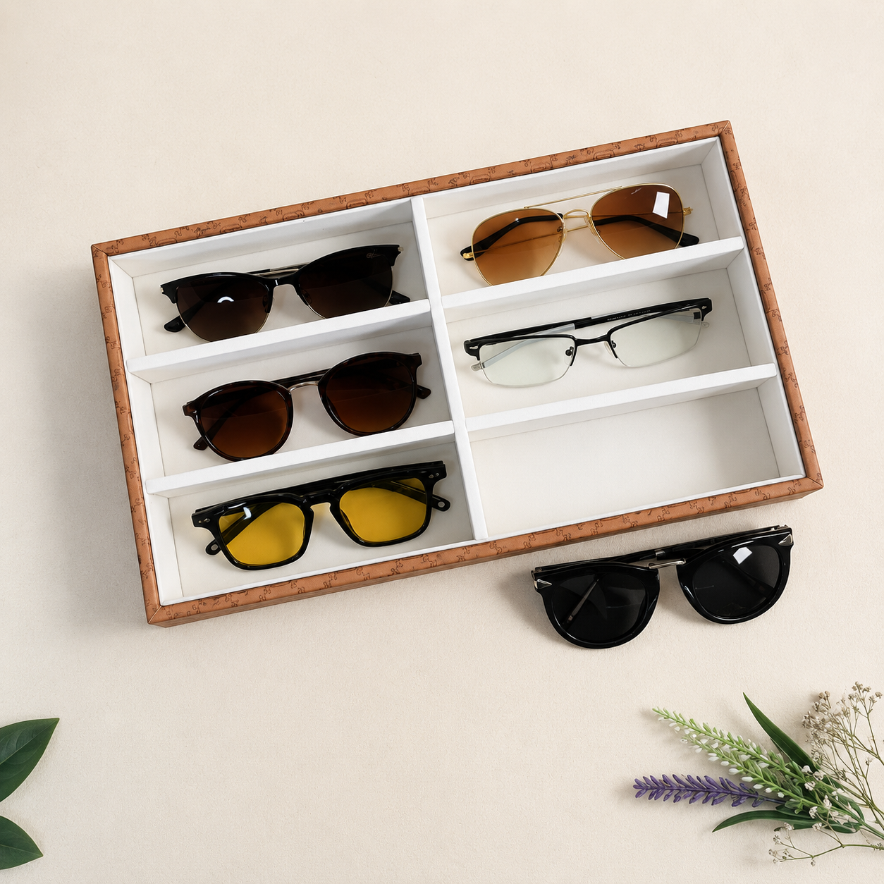 Designer 6 Slot Sunglass Organiser Tray