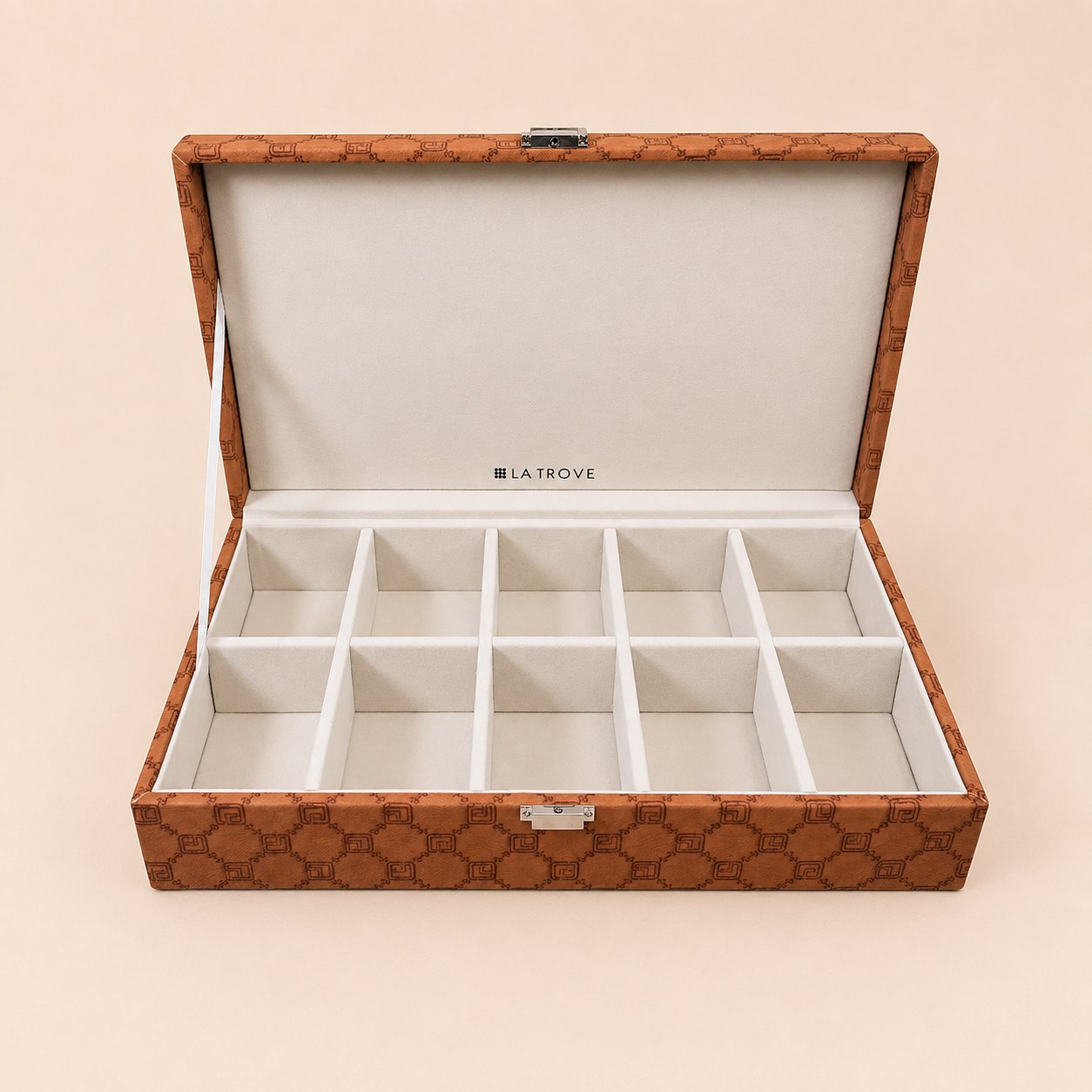 Designer 10 Slot Tie & Pocket Square Box