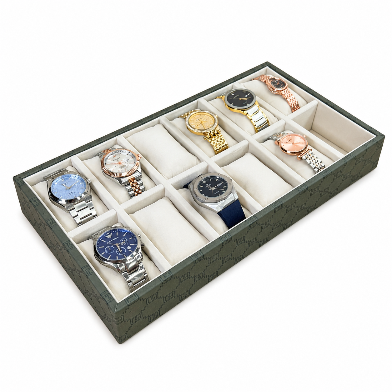 Designer 12-Slot Watch Tray