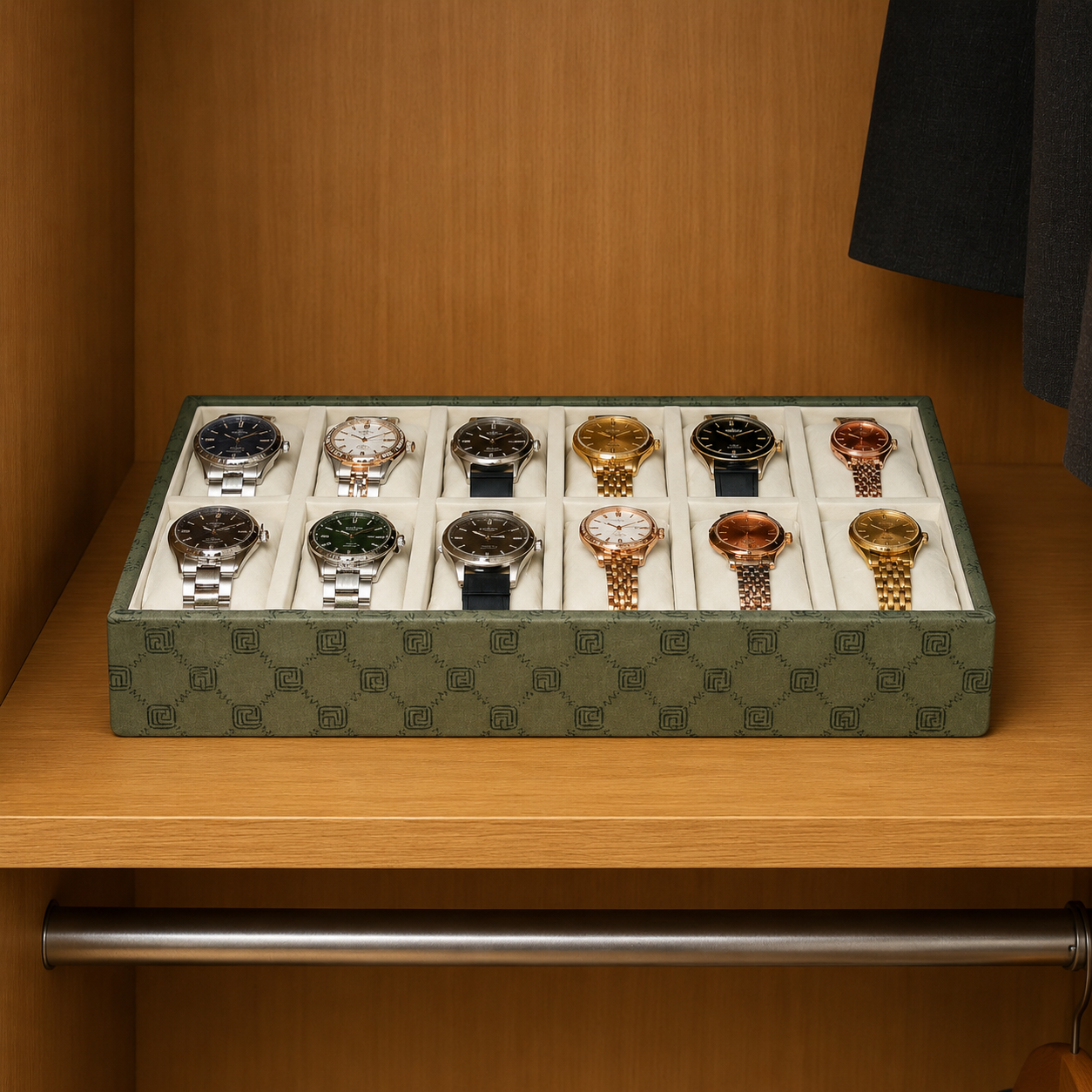 Designer 12-Slot Watch Tray