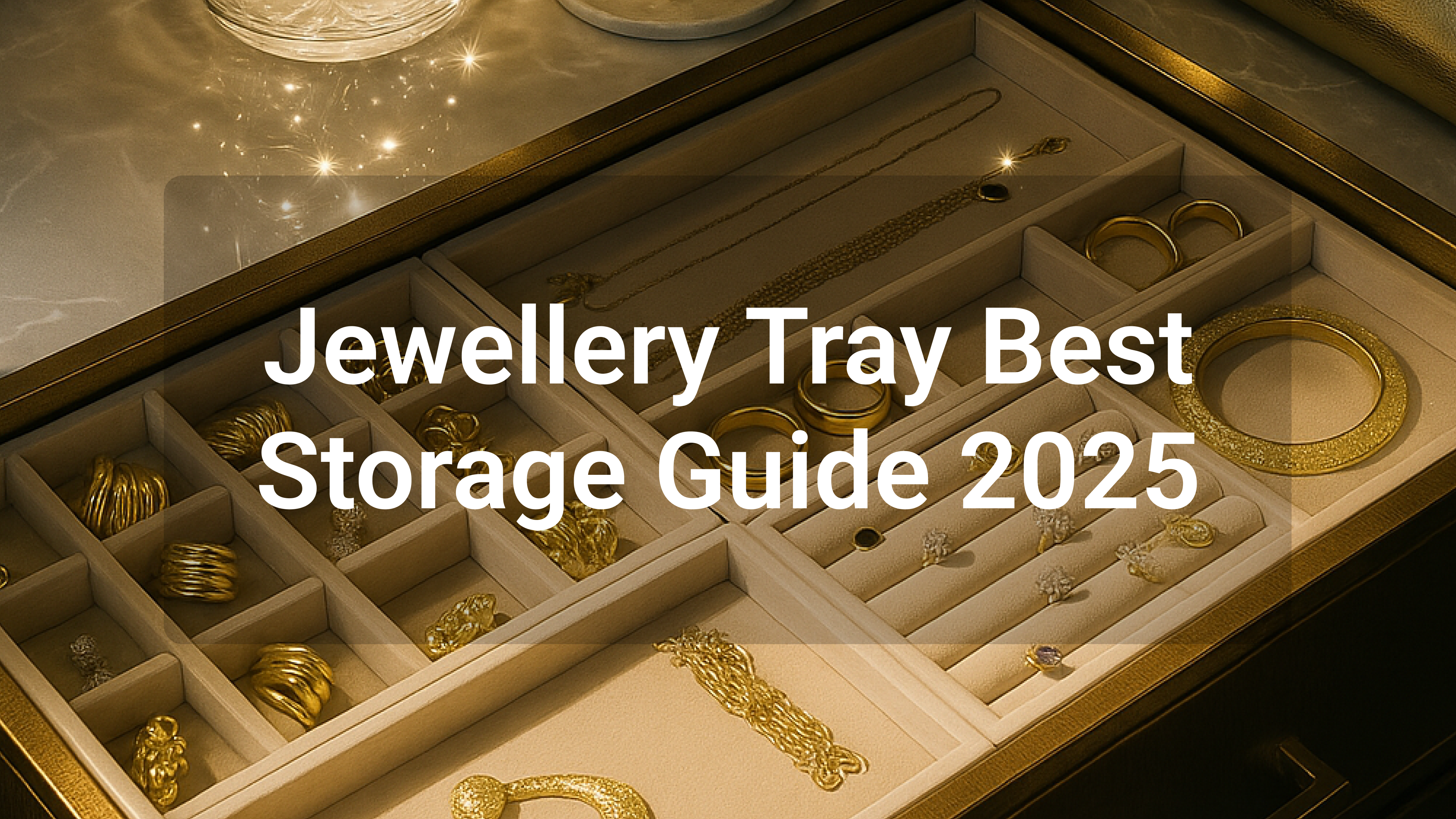 Luxury jewellery tray storage guide 2025 with organized gold accessories.