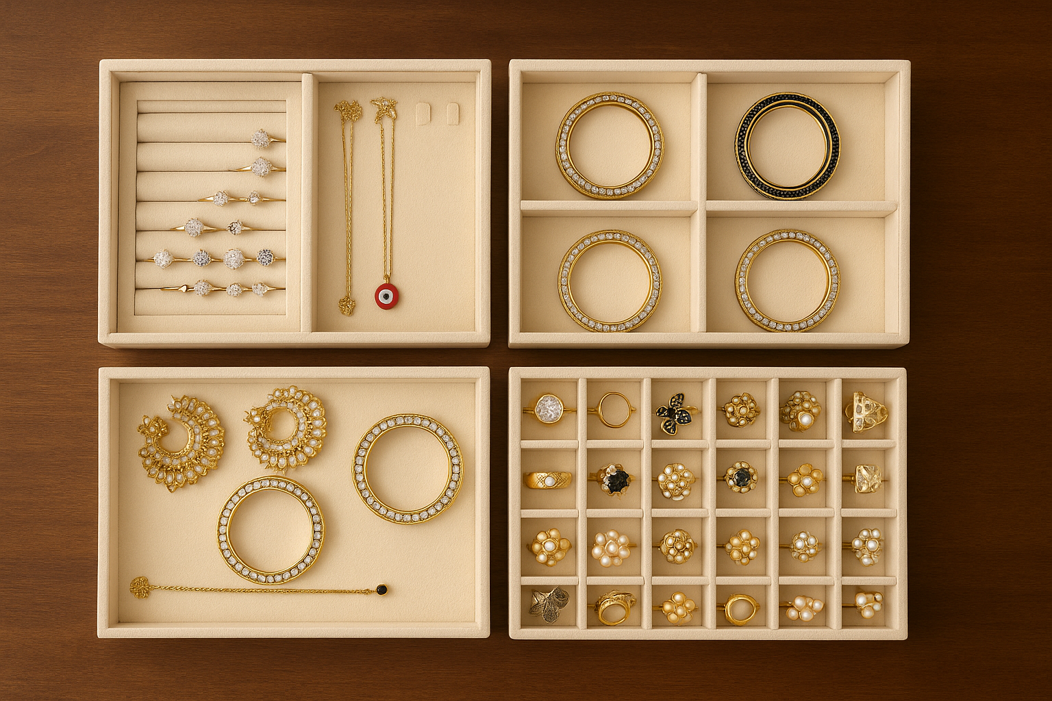 Jewellery tray and watch box inside a wardrobe – ultimate wardrobe organising guide.