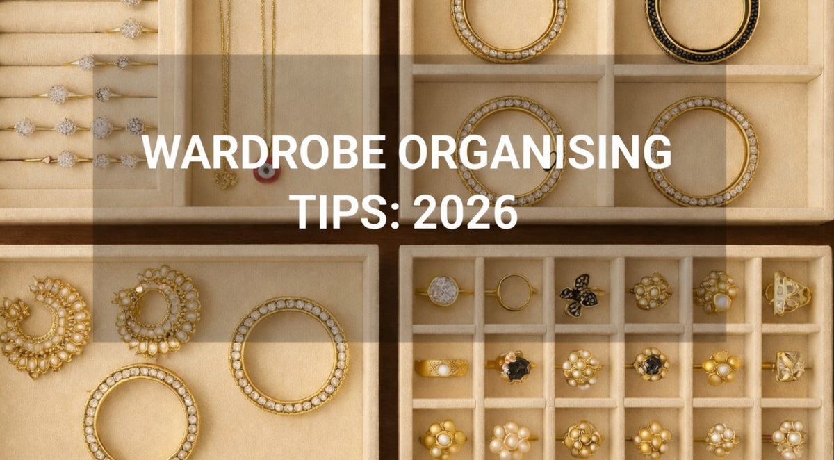 Premium jewellery organiser box with multiple trays for organised wardrobe and drawer storage.