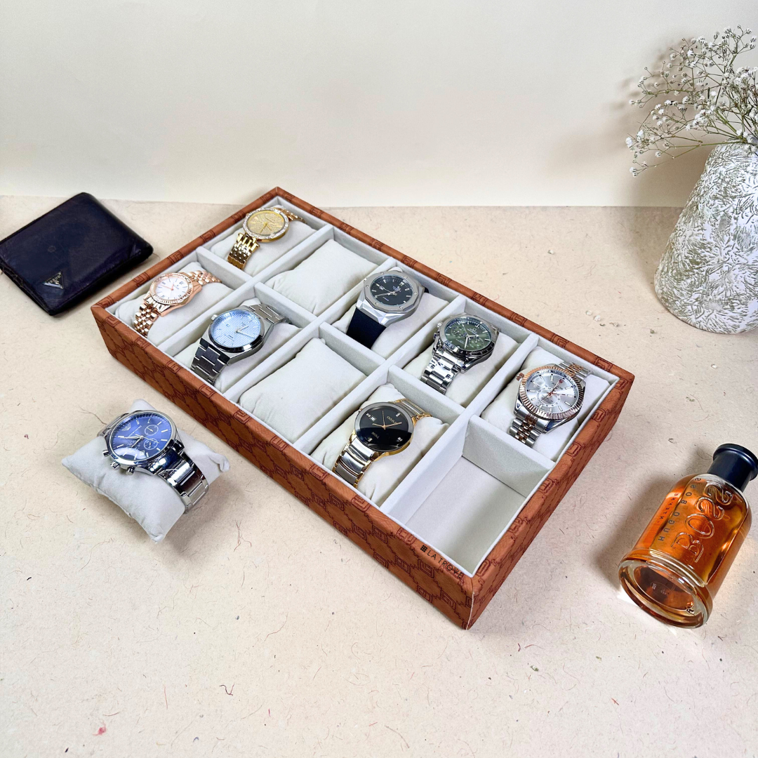 Designer 10-Slot Watch Tray