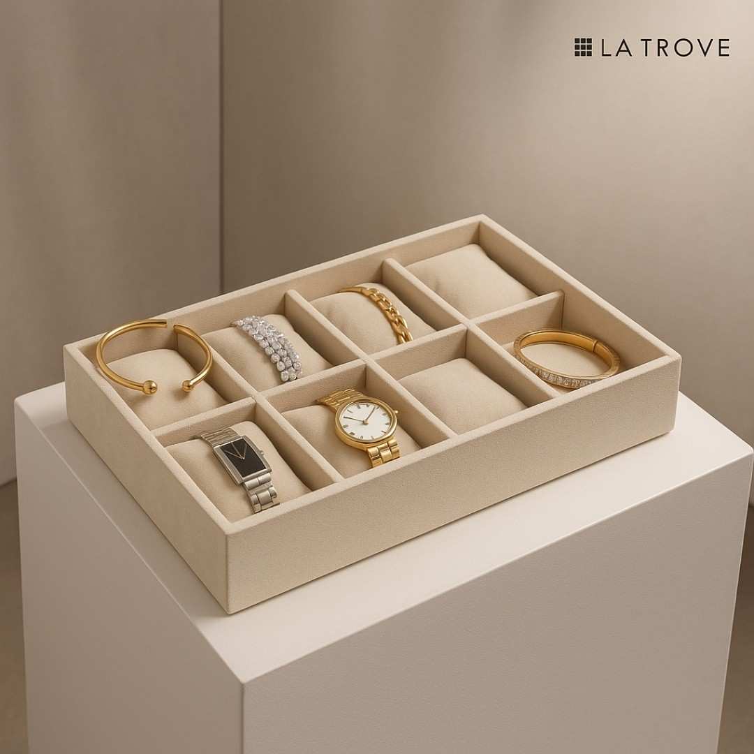 8 Slot Velvet Bracelet Tray Organiser