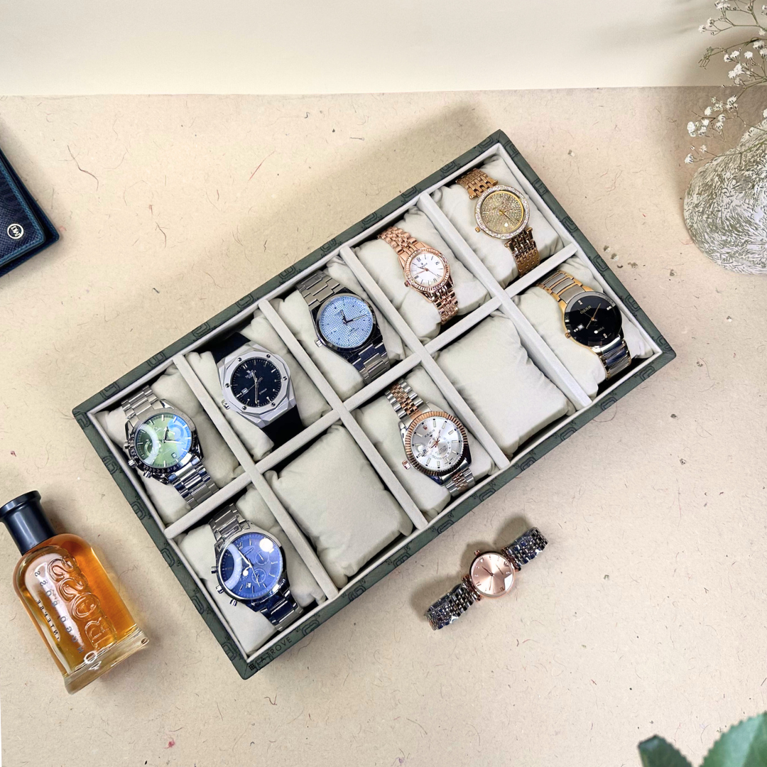 Designer 10-Slot Watch Tray