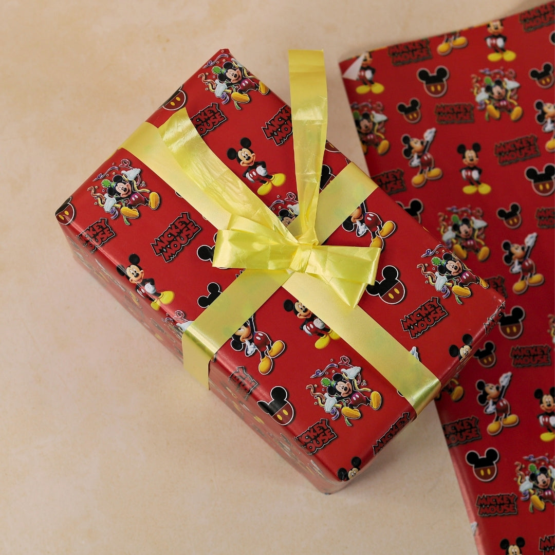 Mickey Mouse Red-Themed Gift Wrapping Paper