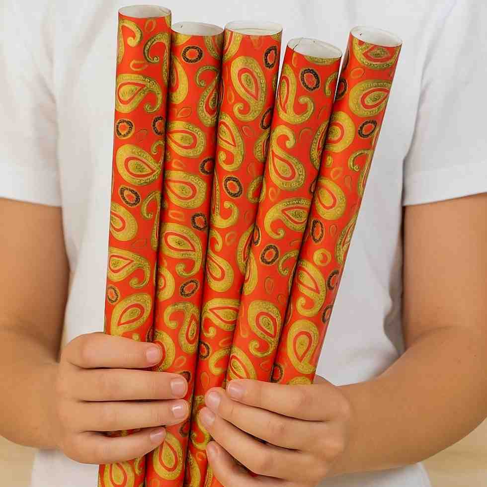 Vintage Paisley Red Packing Paper