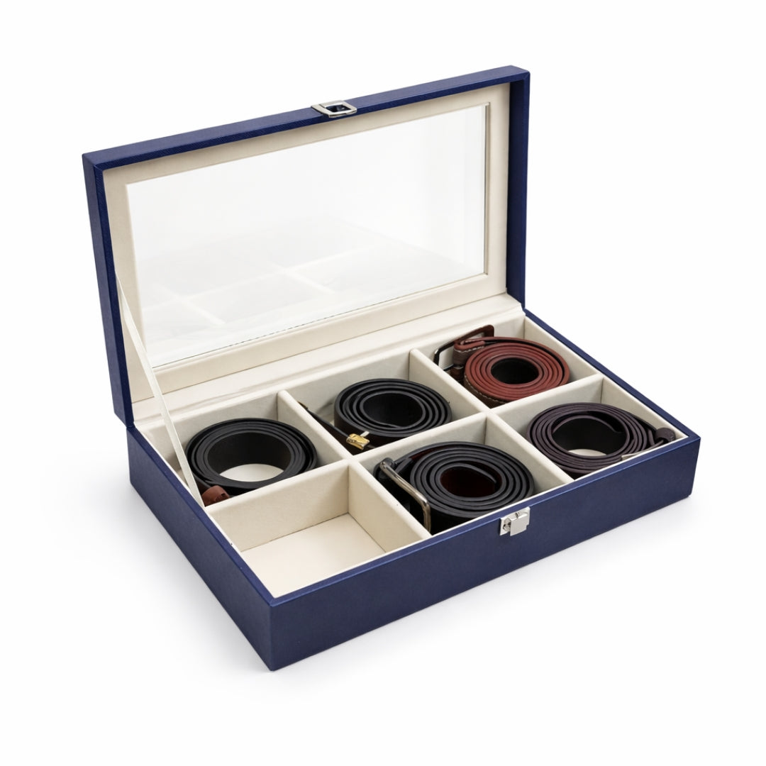 TBT Belt Organiser Box With Glass Top
