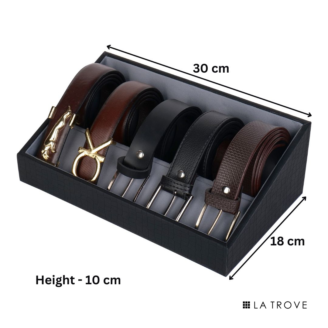 5 Slot Luxury Vegan Leather Belt Tray