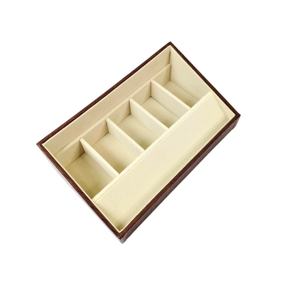 5 Slot Luxury Vegan Leather Belt Tray