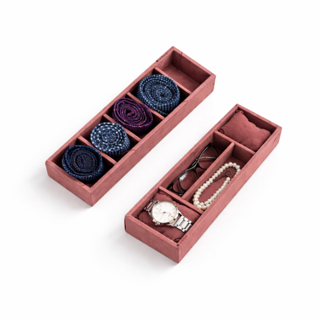 Tie, Sunglass & Watch Organiser Tray – 5 Slot Tie, 2 Sunglass & 2 Watch Storage