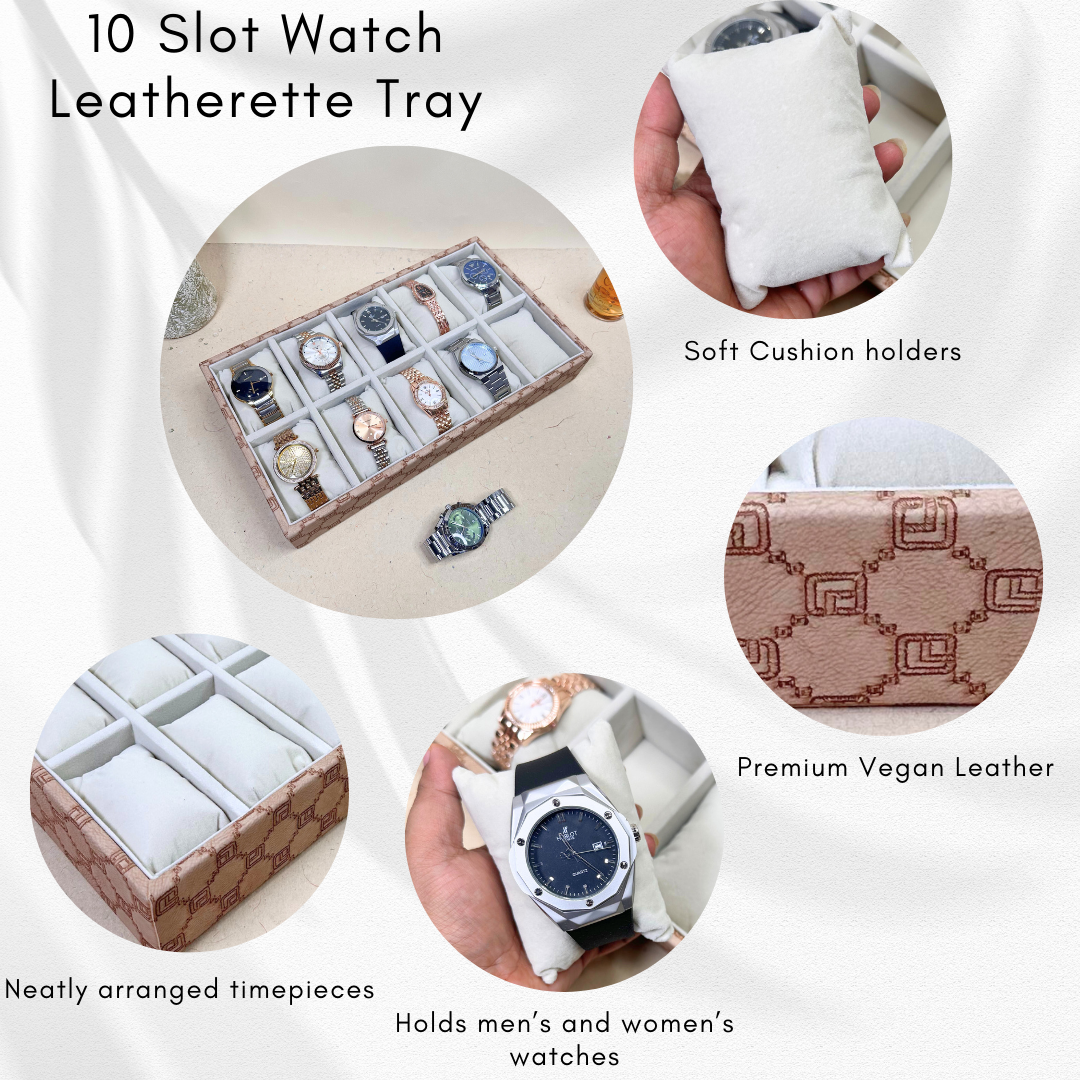Designer 10-Slot Watch Tray