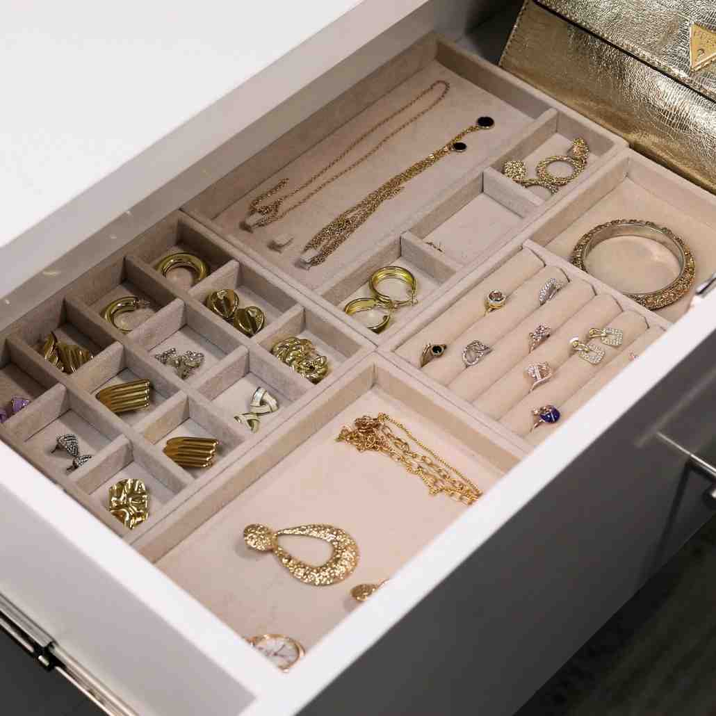 TBT Set of 4 Suede Drawer Jewelry Organizer Trays