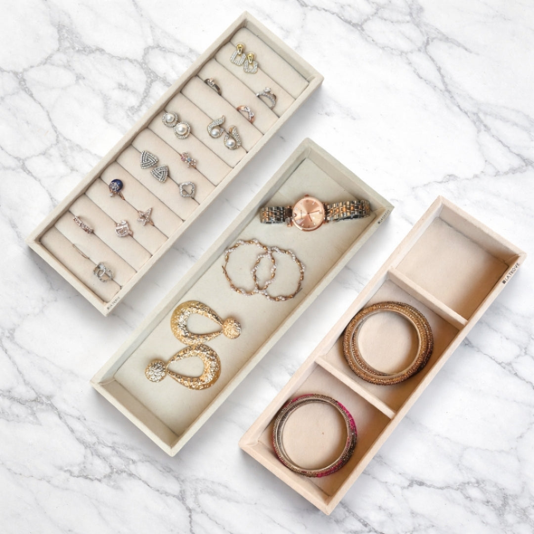 Jewellery Tray Combo – Ring, 3 Grid & Plain Organiser