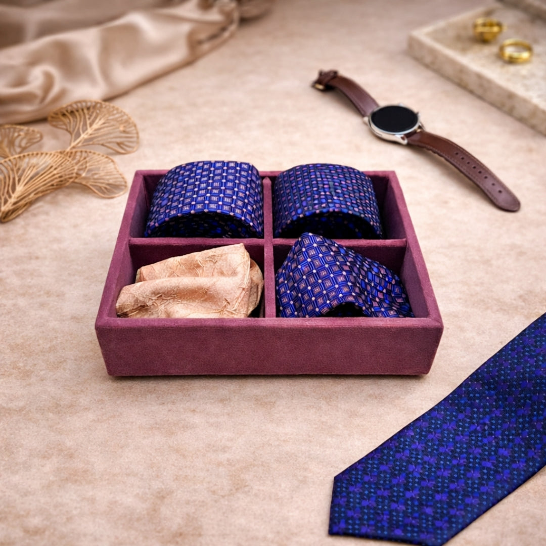 4 Slot Tie & Pocket Square Tray