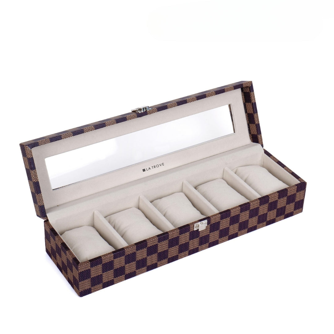 5 Slot Watch Box (With Glass Top)