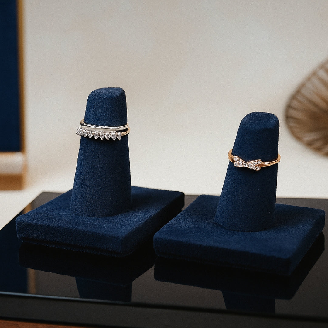 Premium Velvet Finger Ring Holder Stand