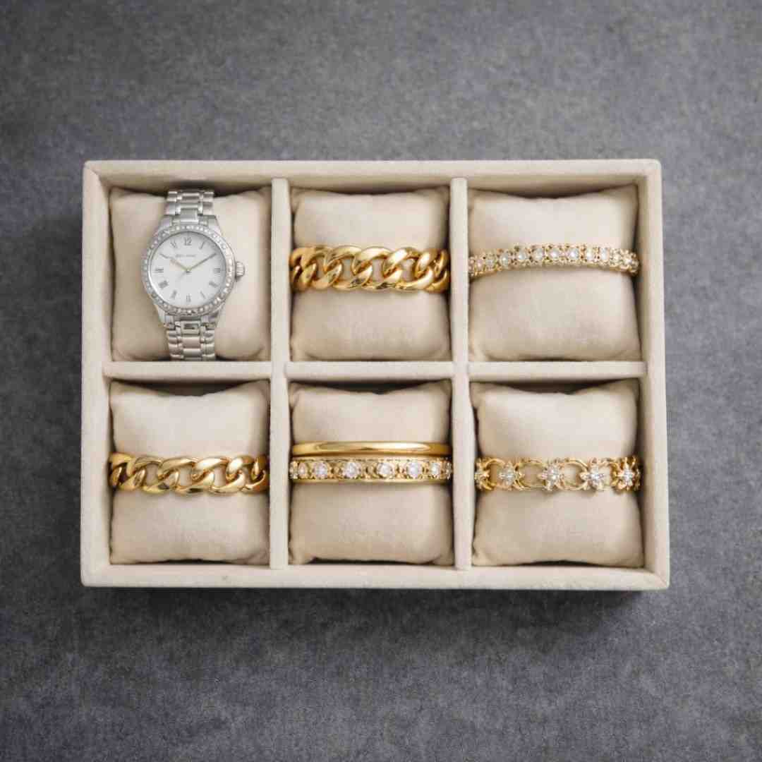 TBT 6 Slot Bracelet Tray Refined Jewellery Organisation for Modern Wardrobes