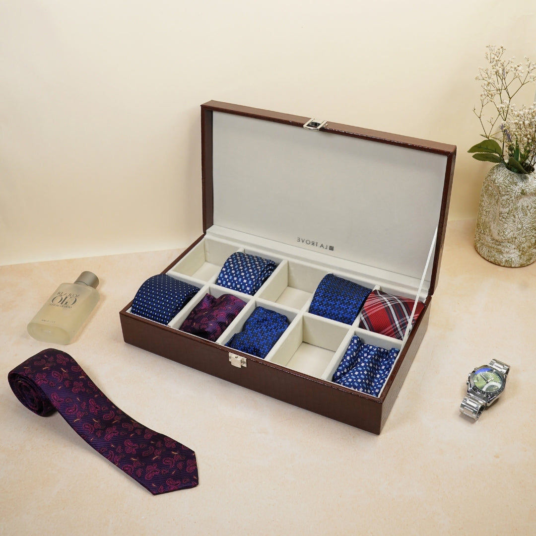 10 Slot Tie & Pocket Square Box