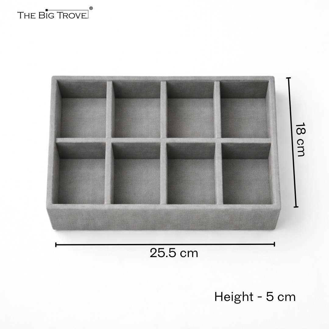 TBT 8 Slot Socks Tray for Everyday Wardrobe Organisation