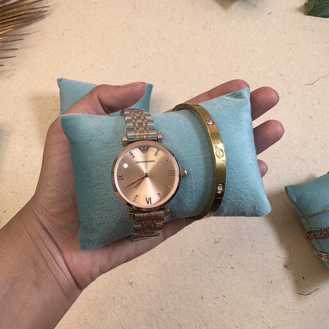 Velvet Display Pillow for Watch & Bracelet – Sea Green Color | La Trove