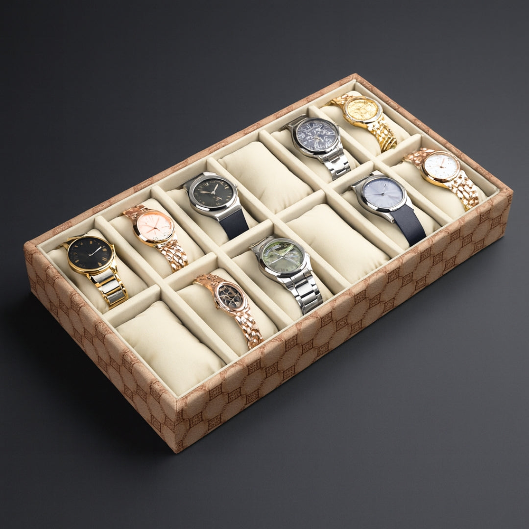 Designer 10-Slot Watch Tray