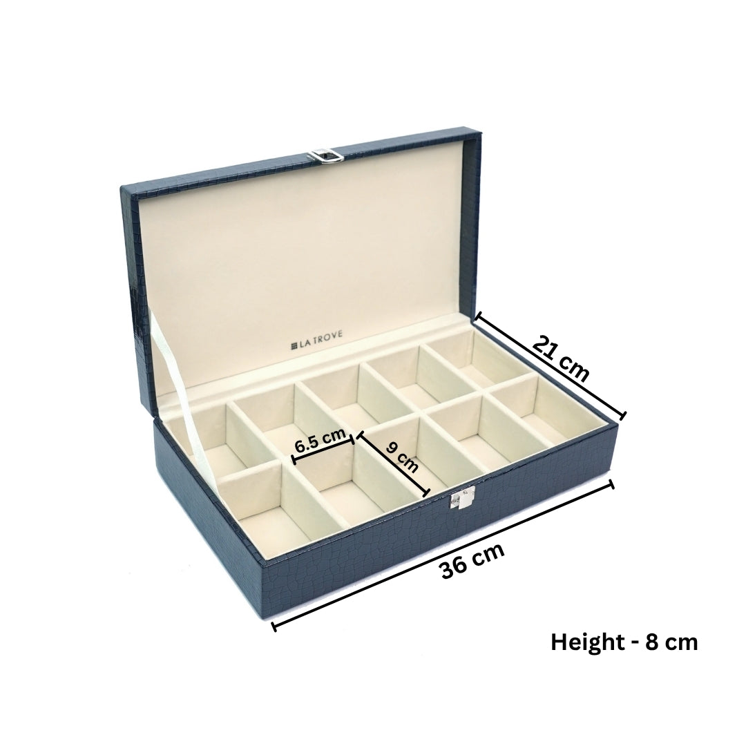 10 Slot Tie & Pocket Square Box