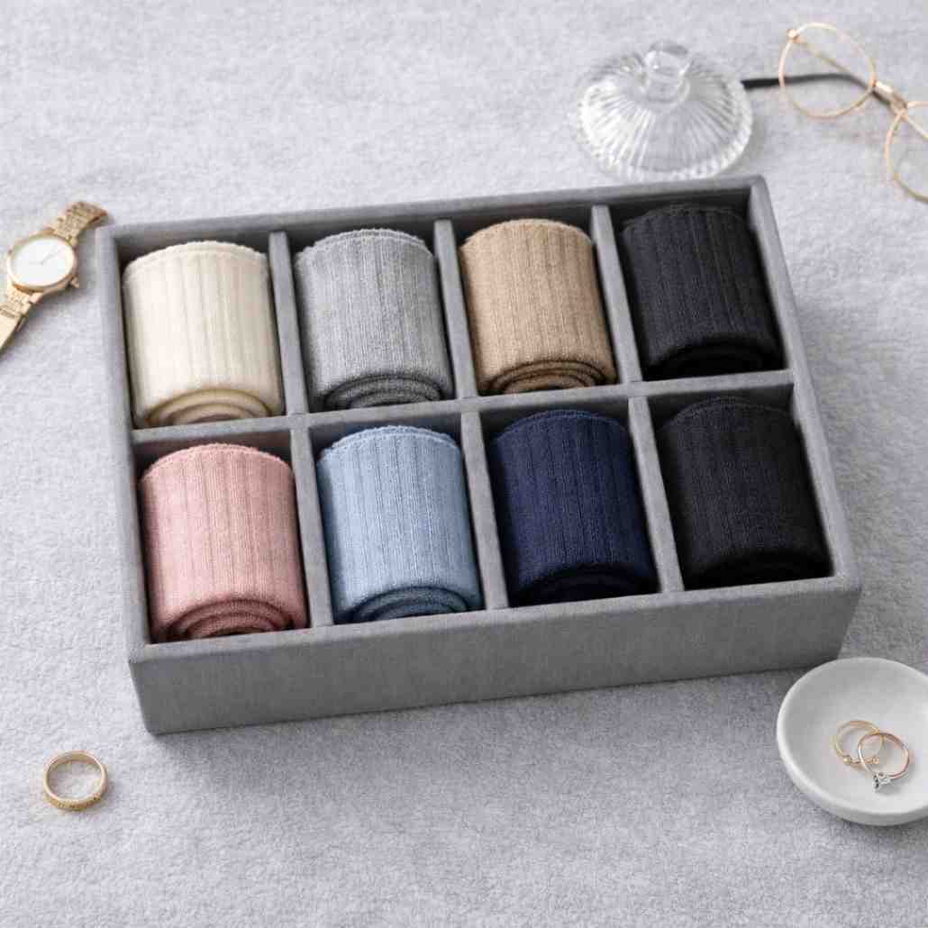 TBT 8 Slot Socks Tray for Everyday Wardrobe Organisation