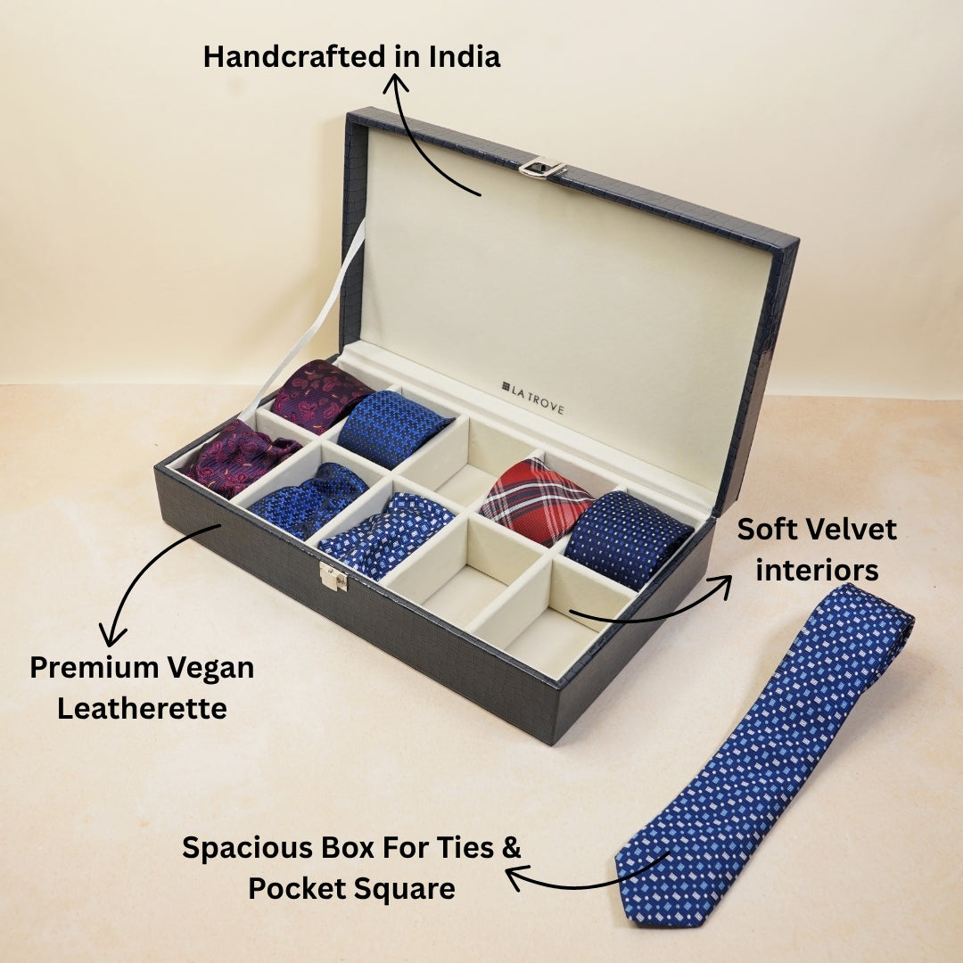 10 Slot Tie & Pocket Square Box