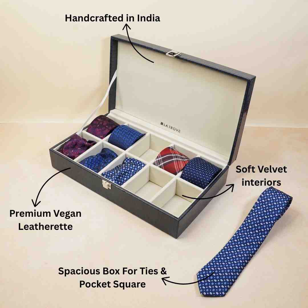 10 Slot Tie & Pocket Square Box