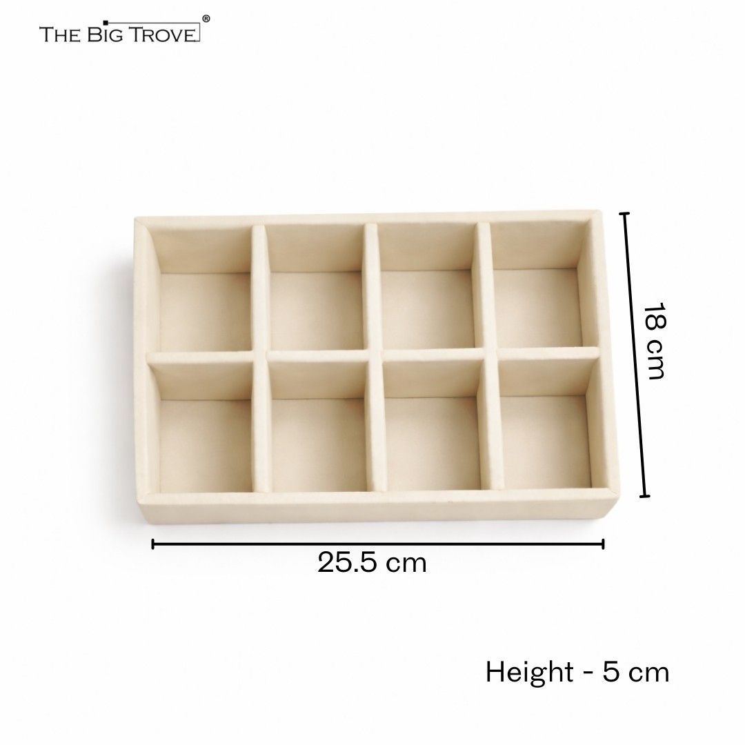 TBT 8 Slot Socks Tray for Everyday Wardrobe Organisation