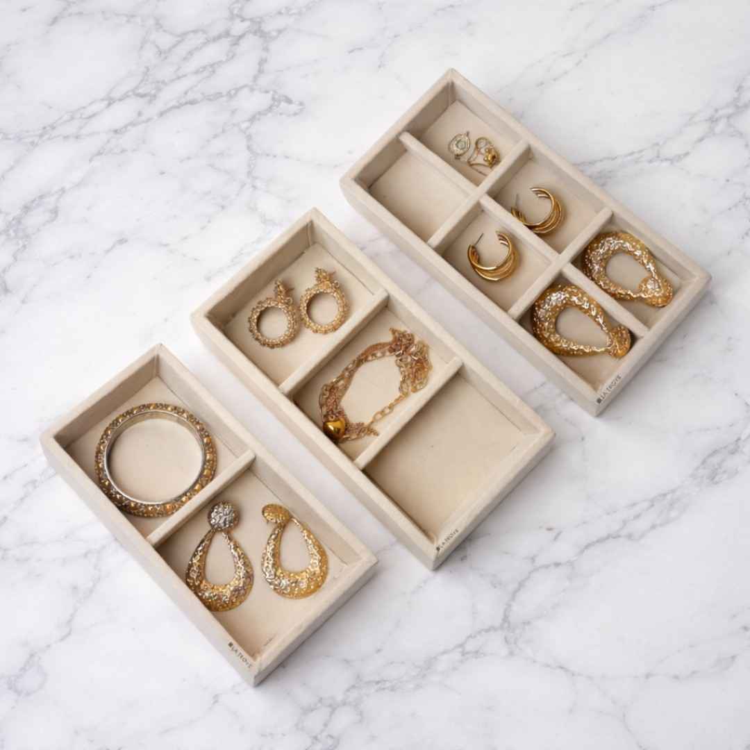 3 Grid, 2 Grid & 6 Grid Mini Jewellery Organiser – Compact Storage Combo