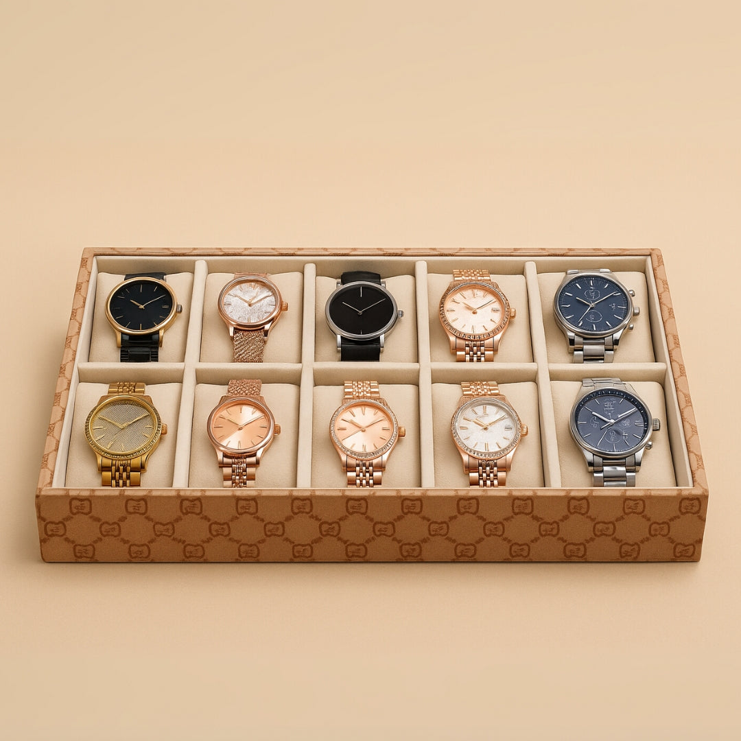 Designer 10-Slot Watch Tray