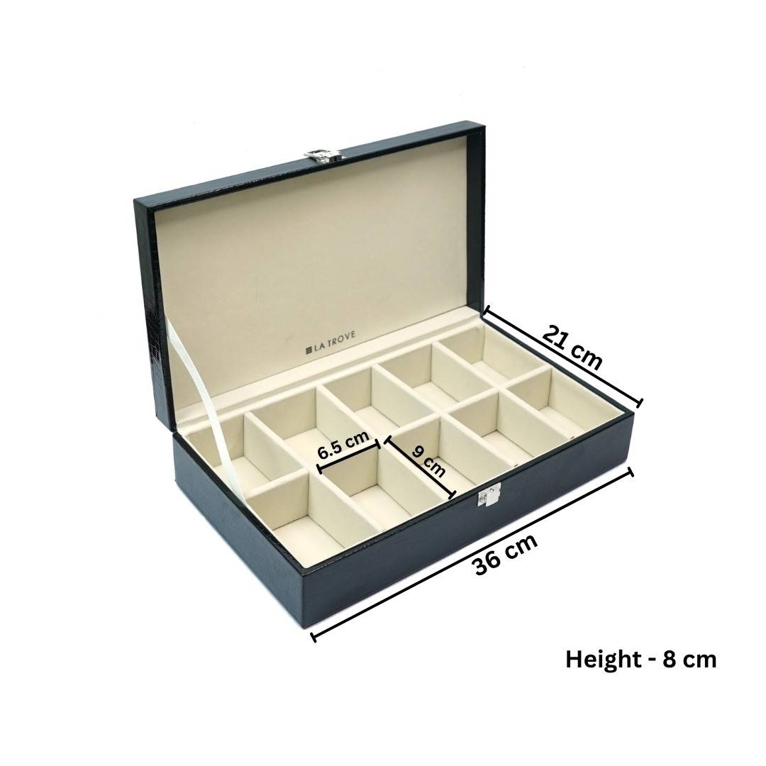 10 Slot Tie & Pocket Square Box