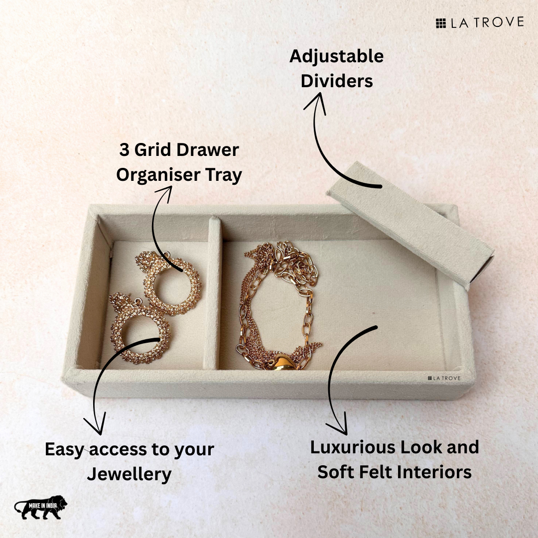3 Grid Mini Jewellery Tray Organiser (Mini)
