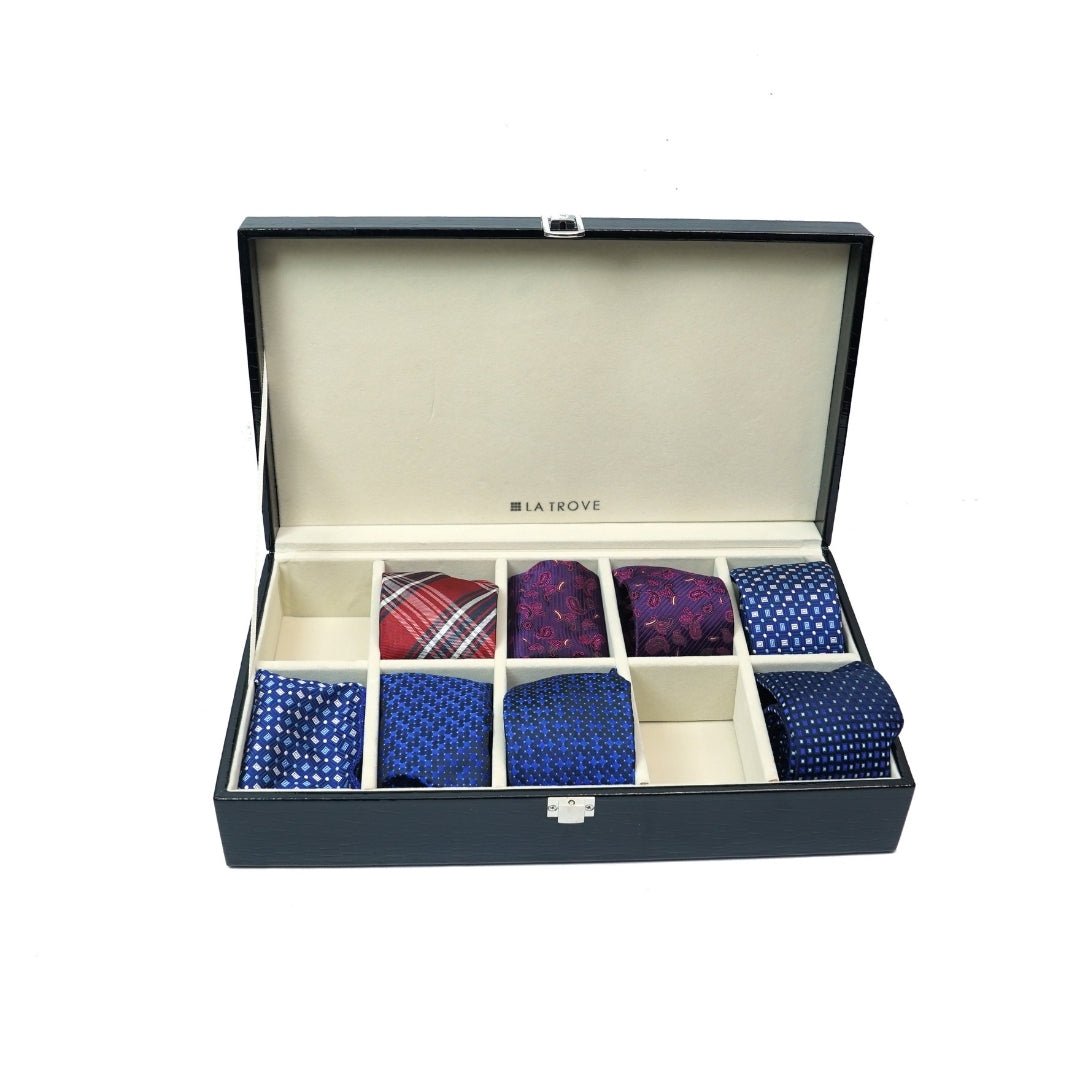 10 Slot Tie & Pocket Square Box