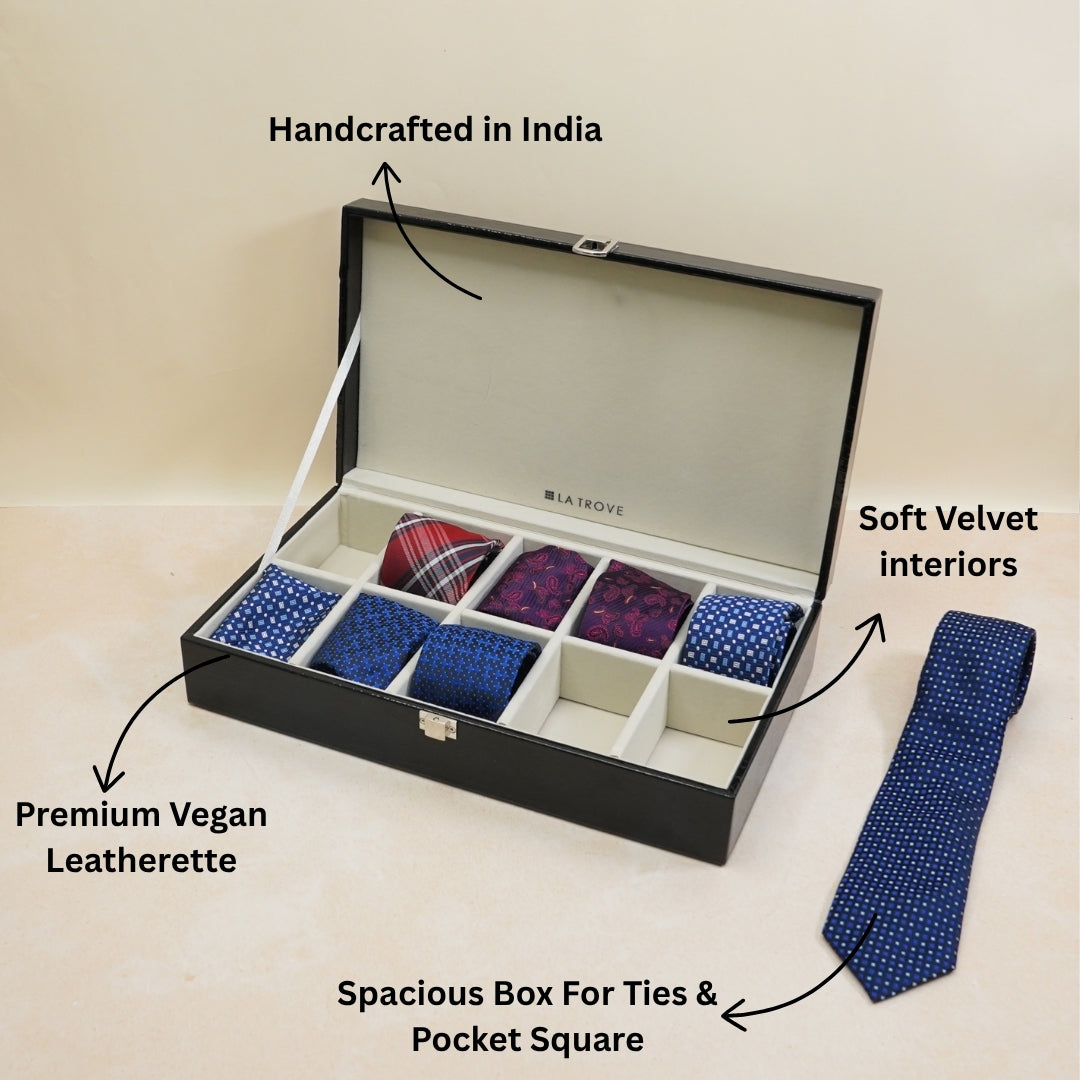 10 Slot Tie & Pocket Square Box