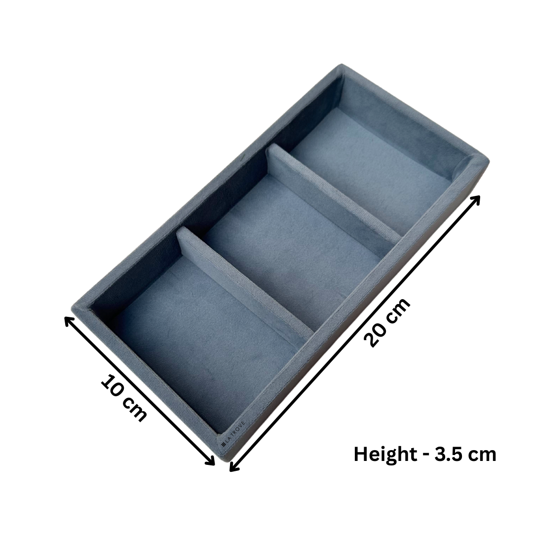 3 Grid Mini Jewellery Tray Organiser