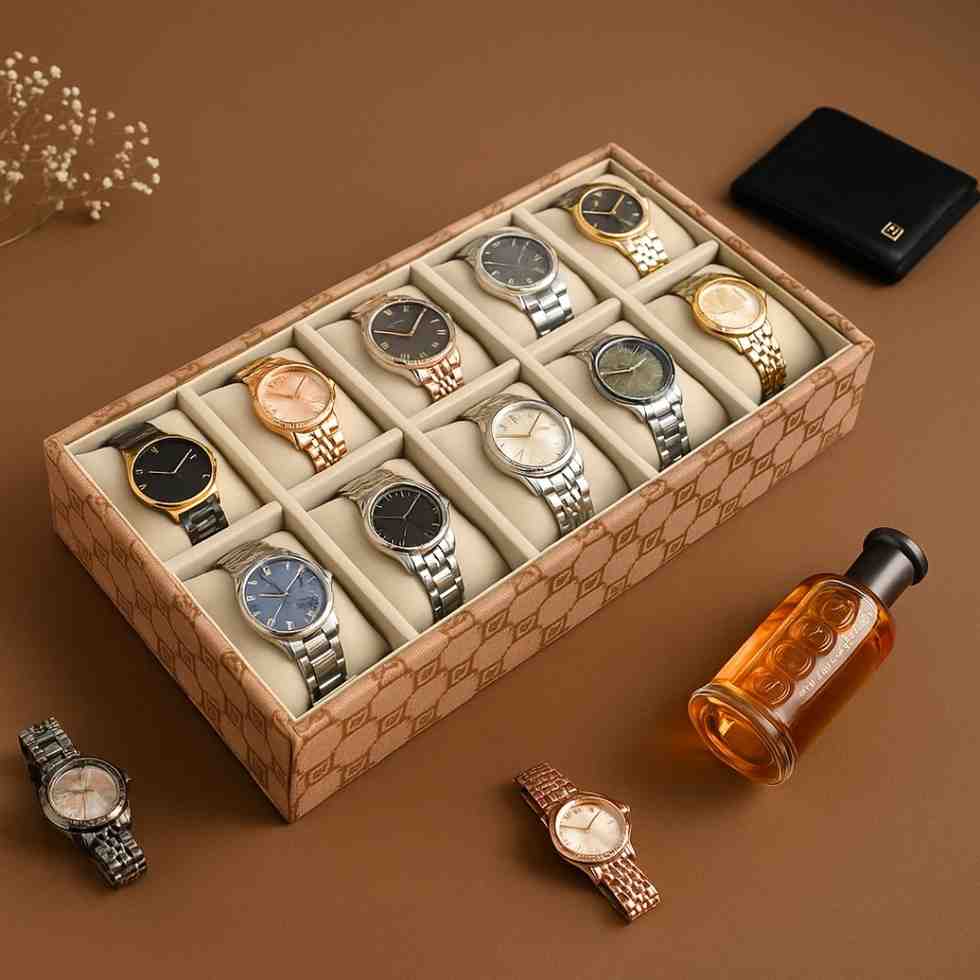 Designer 10-Slot Watch Tray
