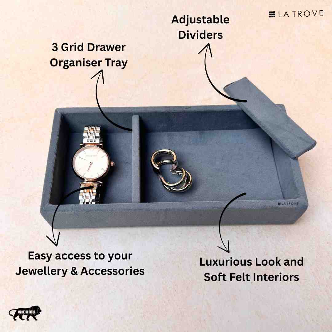 3 Grid Mini Jewellery Tray Organiser (Mini)