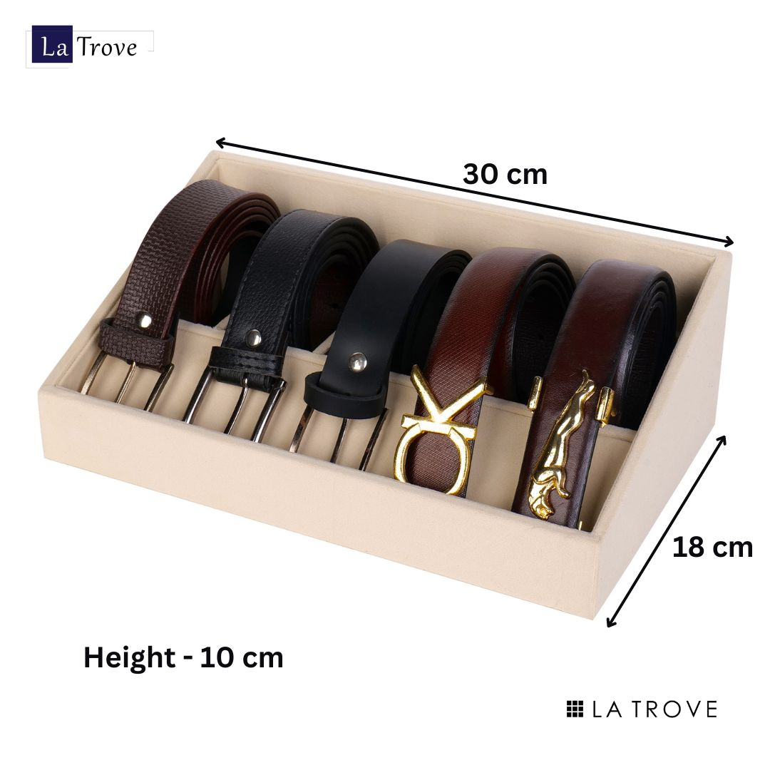 5 Slot Luxury Velvet Belt Tray