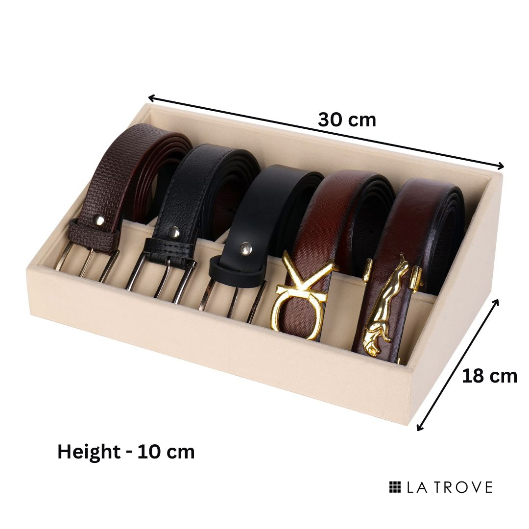 5 Slot Luxury Velvet Belt Tray