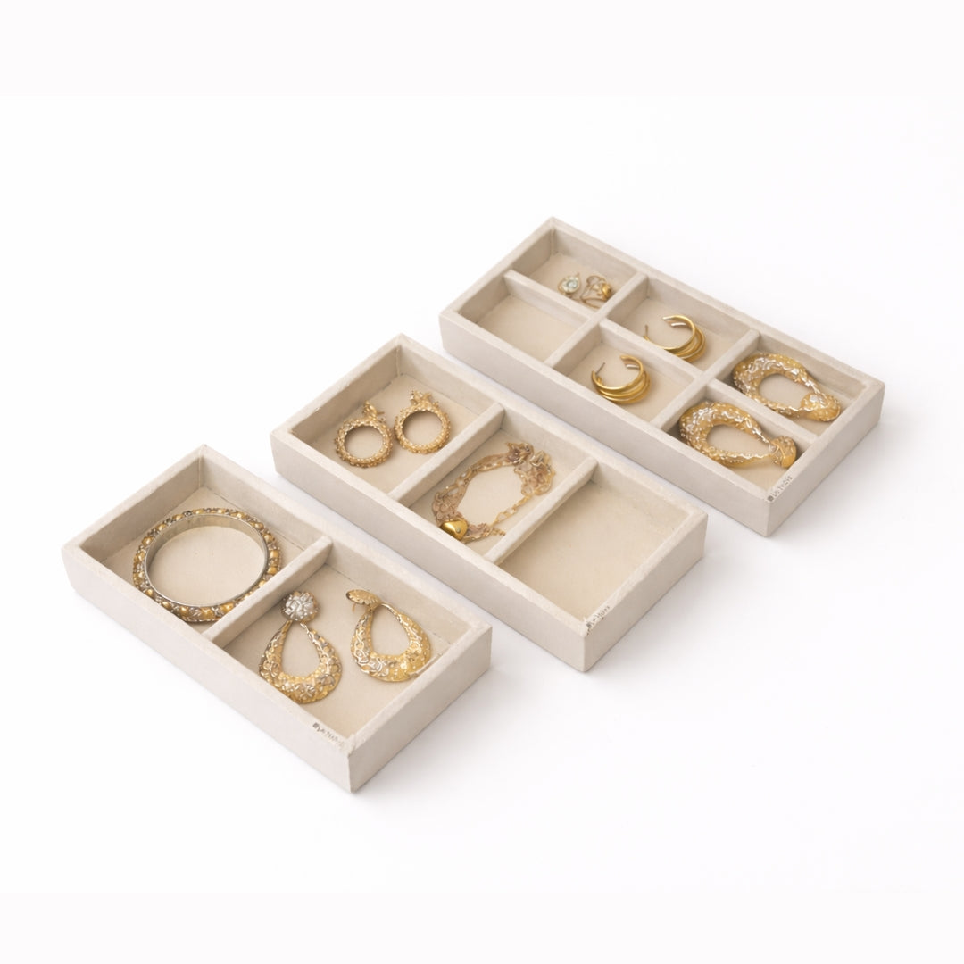 3 Grid, 2 Grid & 6 Grid Mini Jewellery Organiser – Compact Storage Combo