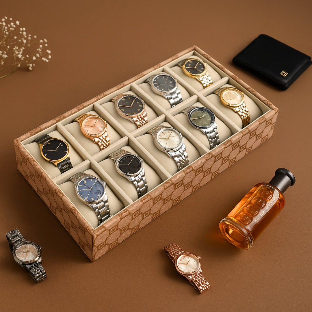 Designer 10-Slot Watch Tray