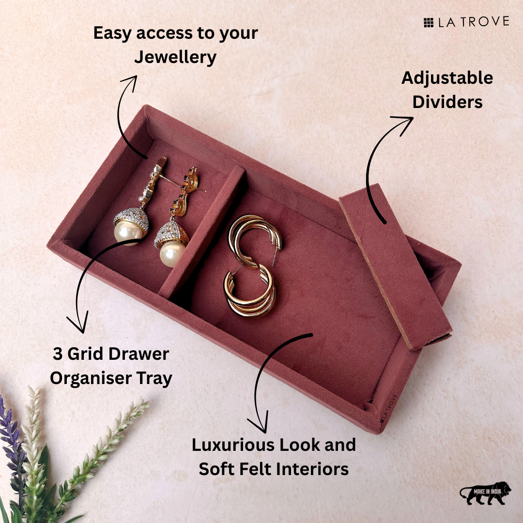 3 Grid Mini Jewellery Tray Organiser (Mini)