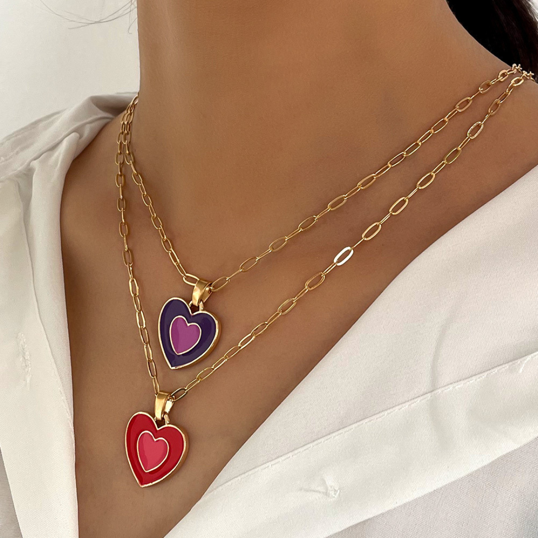 Coloured Heart Necklace