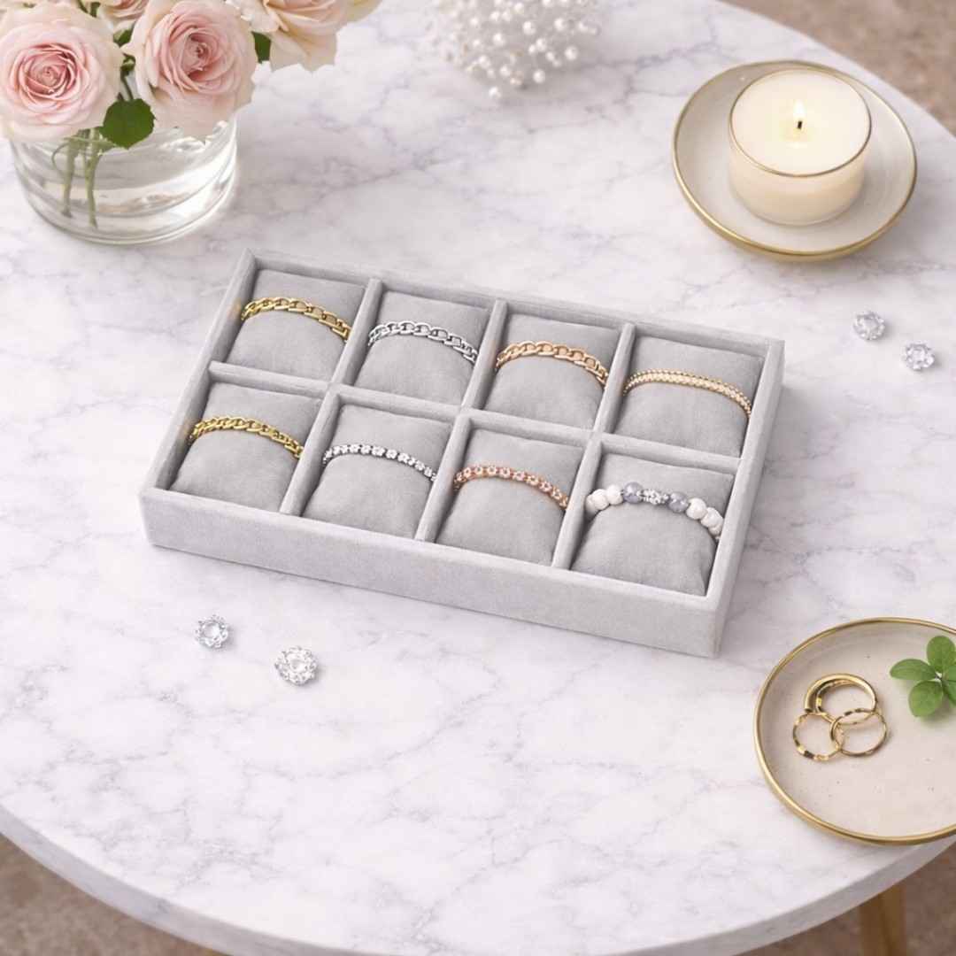 TBT 8 Slot Bracelet Tray Elegant Jewellery Organisation for Modern Wardrobes